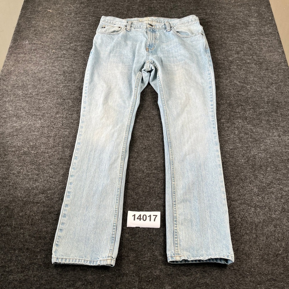 Free World Messenger Jeans Mens 38 Light Blue Excellent Skinny Fit Denim